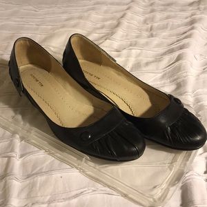 Pleated Leather Kitten Heels